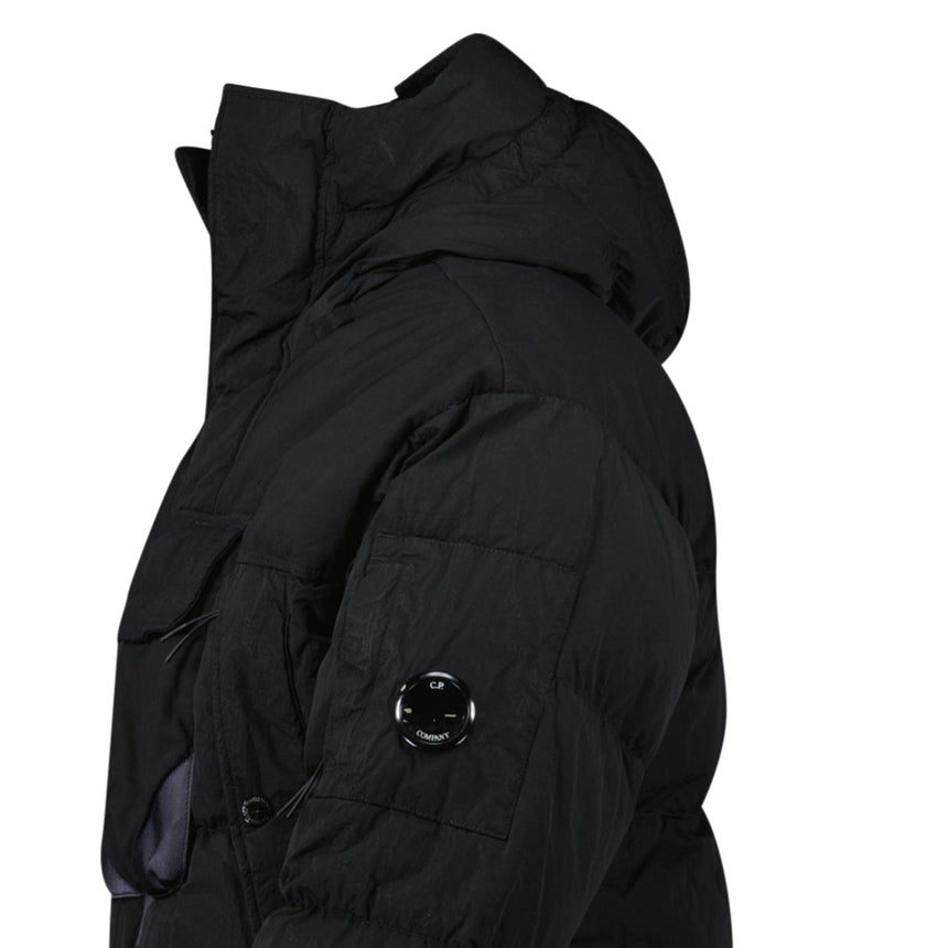 CP Company Eco - Chrome R Mixed Hooded Down Jacket in Black - Boinclo - Outlet Sale Under Retail