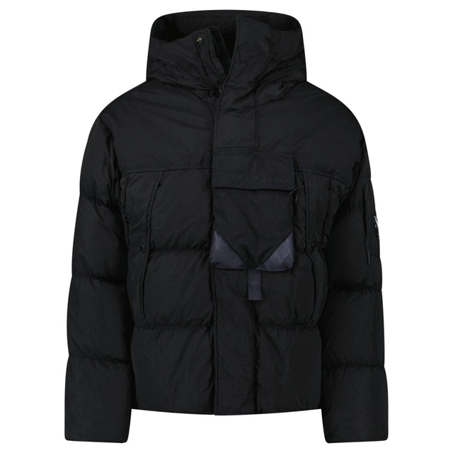 CP Company Eco - Chrome R Mixed Hooded Down Jacket in Black - Boinclo - Outlet Sale Under Retail