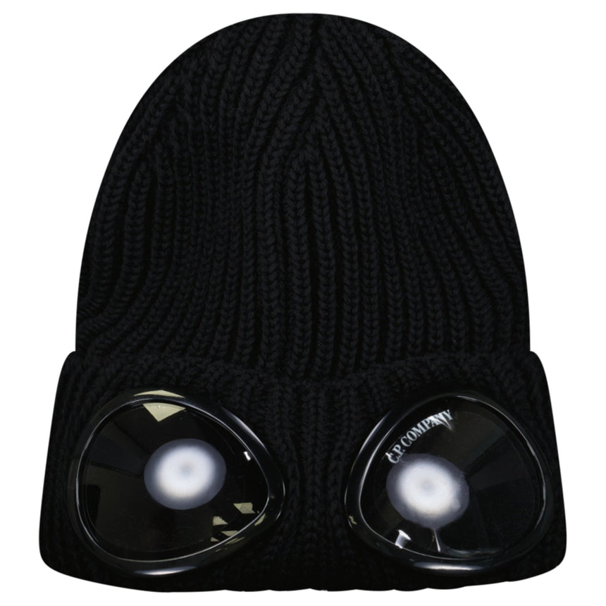 C.P. Company Extrafine Merino Wool Goggle Beanie in Black - Boinclo - Outlet Sale Under Retail