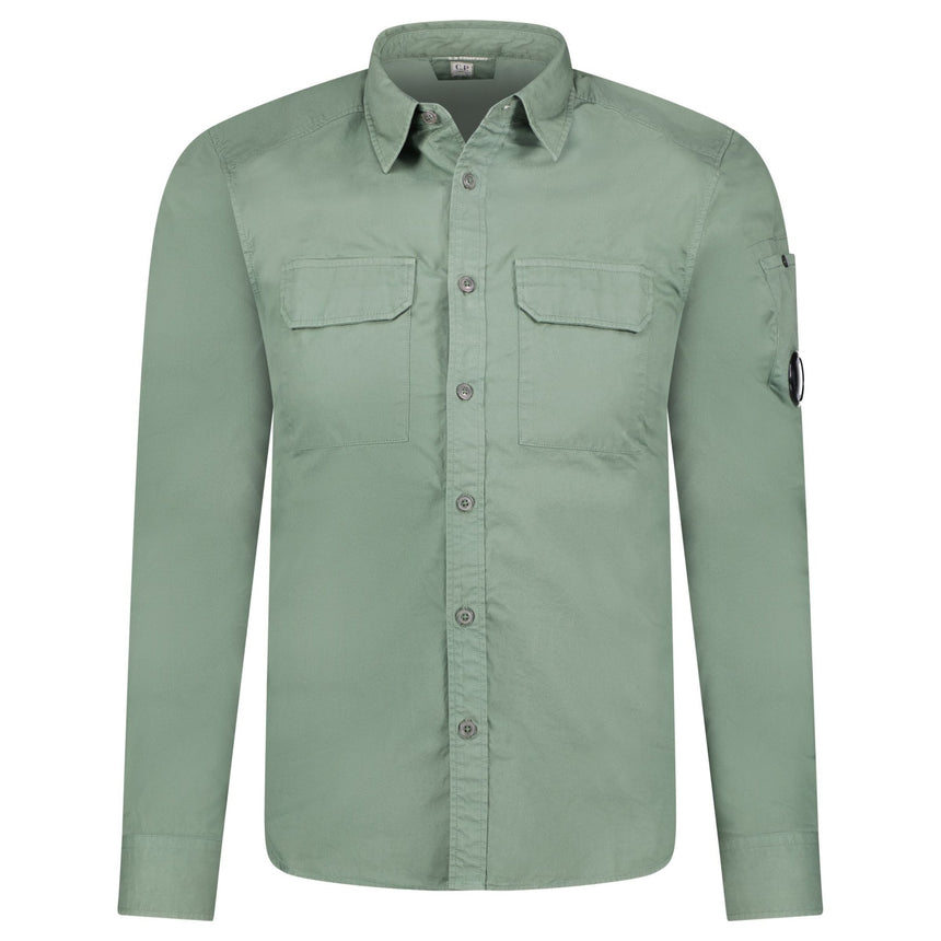 CP Company 'Gabardine' Cotton Overshirt Green - Boinclo - Outlet Sale Under Retail