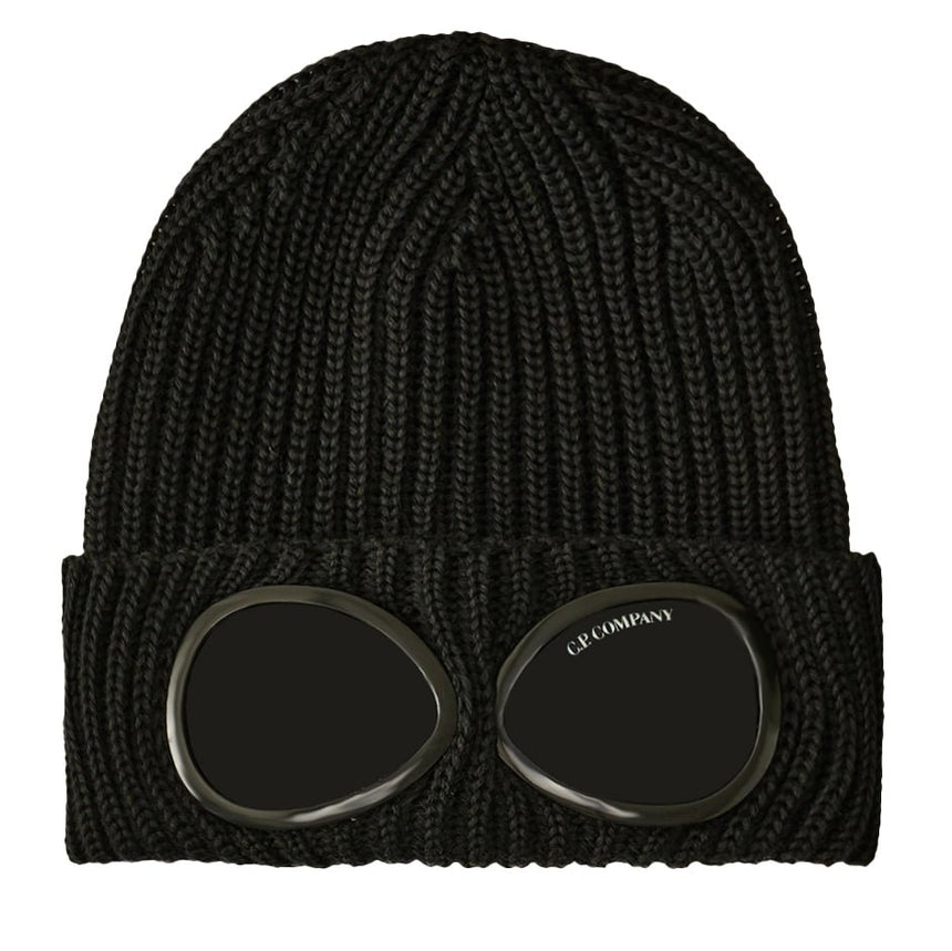 CP Company Goggle Beanie Hat in Extra Fine Merino Wool Black - Boinclo - Outlet Sale Under Retail