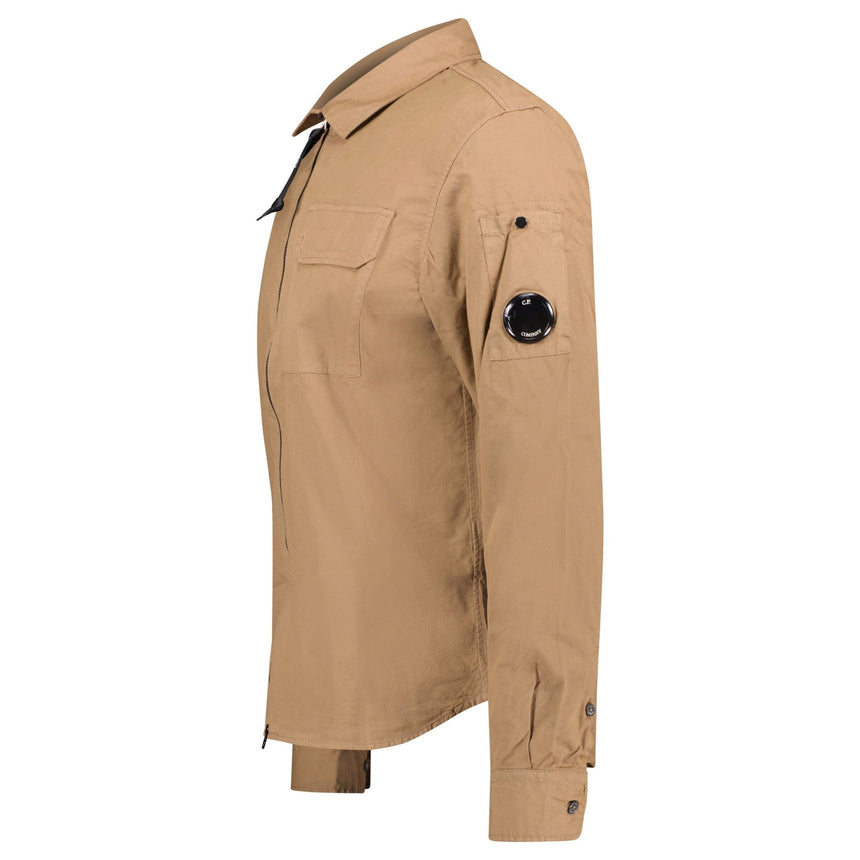 CP Company Lens Zip Overshirt Brown - Boinclo - Outlet Sale Under Retail