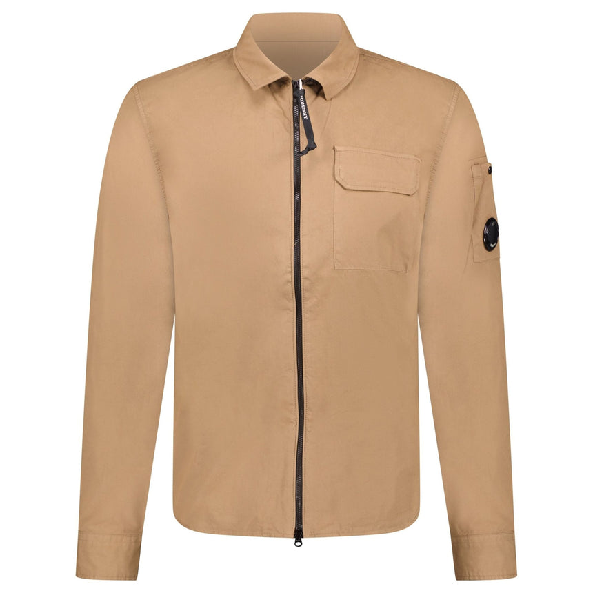 CP Company Lens Zip Overshirt Brown - Boinclo - Outlet Sale Under Retail