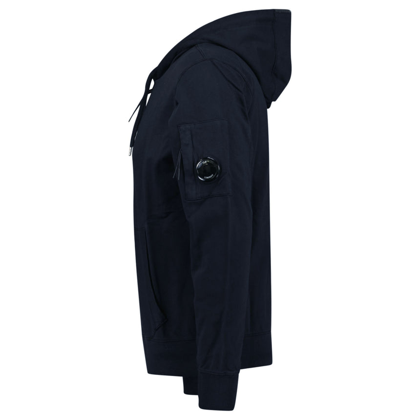 CP Company Light Fleece Lens Zip Hoodie Navy