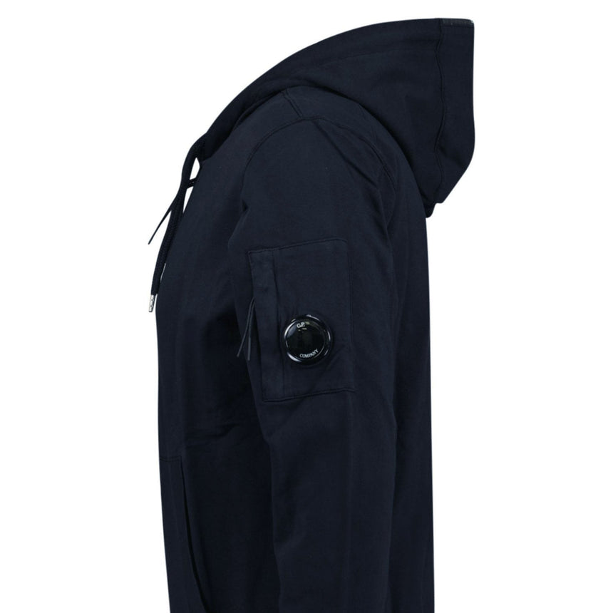 CP Company Light Fleece Lens Zip Hoodie Navy