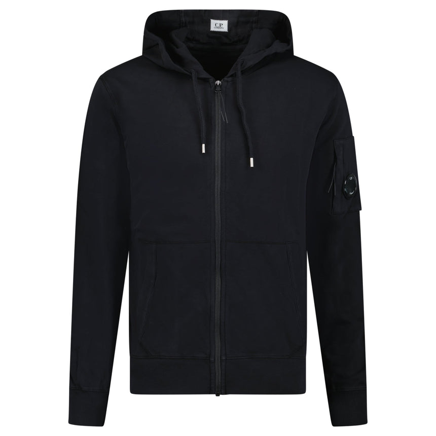 CP Company CP Company Light Fleece Lens Zip Hoodie Black - Boinclo - Outlet Sale Under Retail