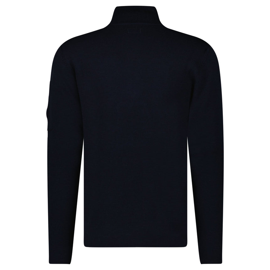 C.P. Company Re - Wool Half Lens Zip Sweater Navy - Boinclo - Outlet Sale Under Retail