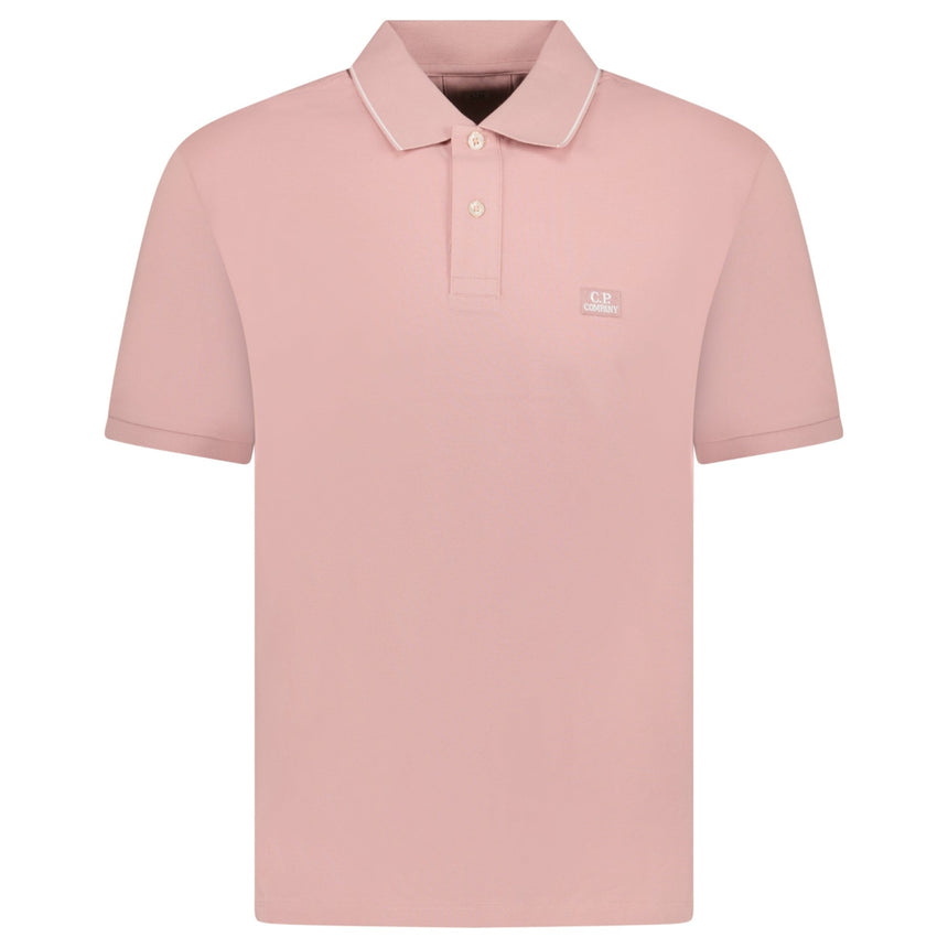 CP Company Stretch Piquet Striped Collar Polo Shirt Misty Rose - Boinclo - Outlet Sale Under Retail