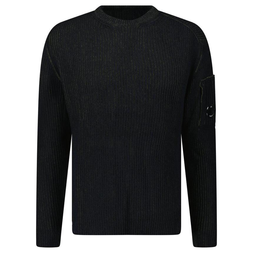 C.P. Company Vanisé Crewneck Sweater Navy/Green - Boinclo - Outlet Sale Under Retail
