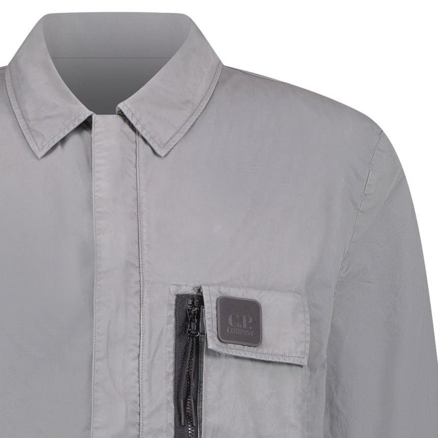 CP Company Zip 'Gabardine' Overshirt Grey - Boinclo - Outlet Sale Under Retail