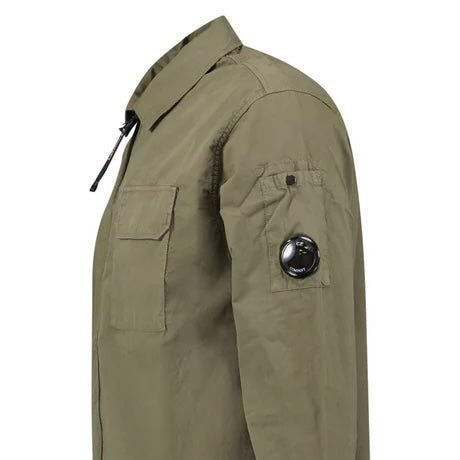 CP Company Zip - Up Lens Overshirt in Khaki - Boinclo - Outlet Sale Under Retail