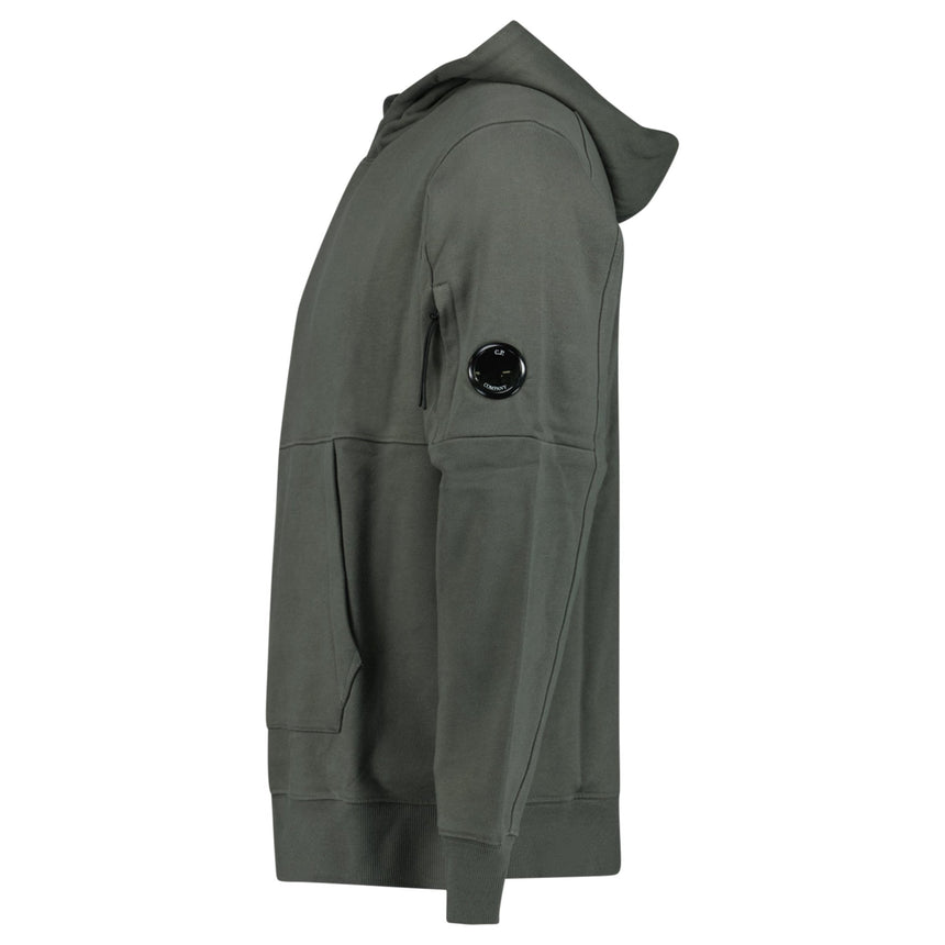 CP Company Diagonal Raised Fleece Hooded Lens Sweatshirt in Gunmetal Grey - Boinclo - Outlet Sale Under Retail