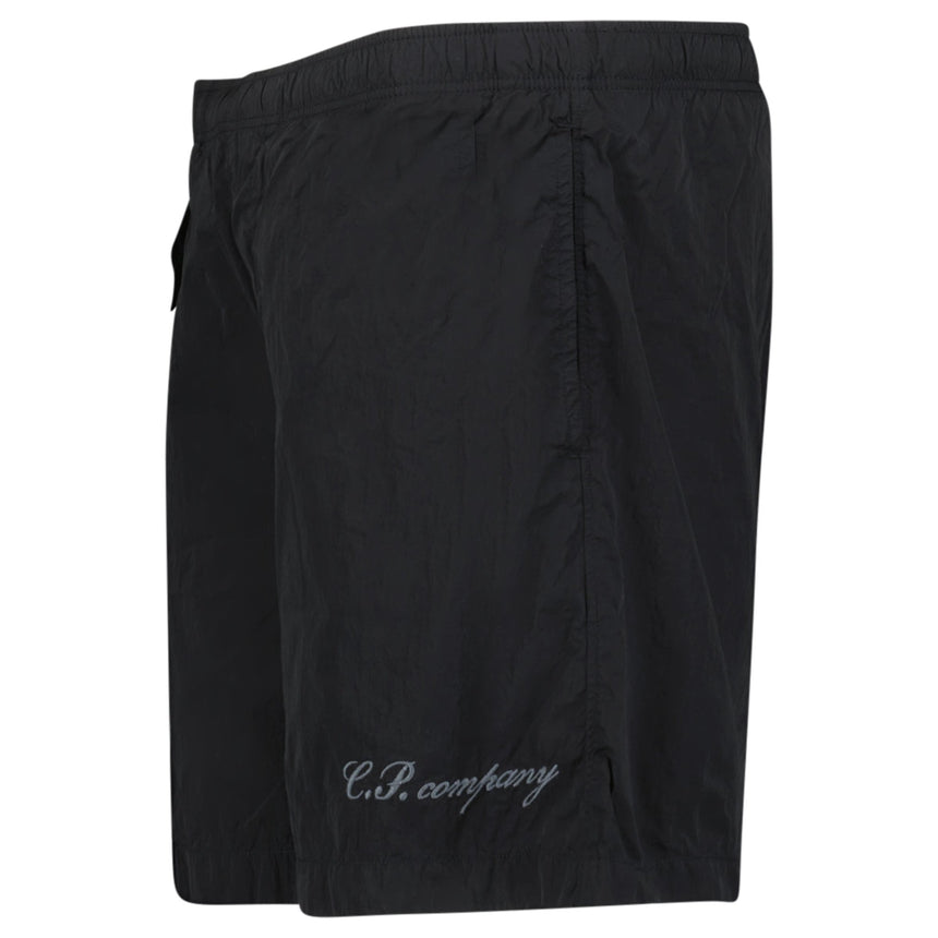 CP Company Eco - Chrome R Logo Embroidery Swim Shorts in Black - Boinclo - Outlet Sale Under Retail