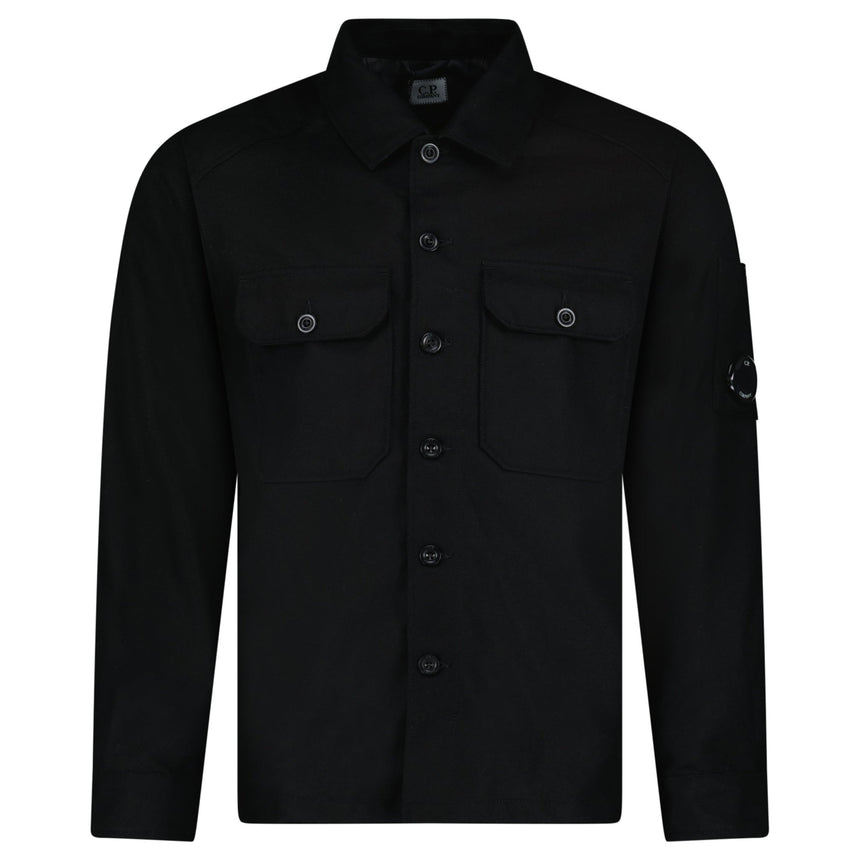 CP Company Felt Lens Overshirt in Black - Boinclo - Outlet Sale Under Retail