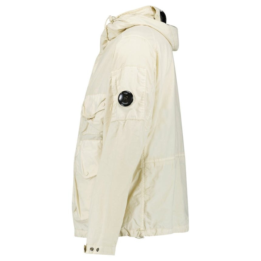 CP Company Flatt Nylon Goggle Jacket in Frozen Dew White - Boinclo - Outlet Sale Under Retail