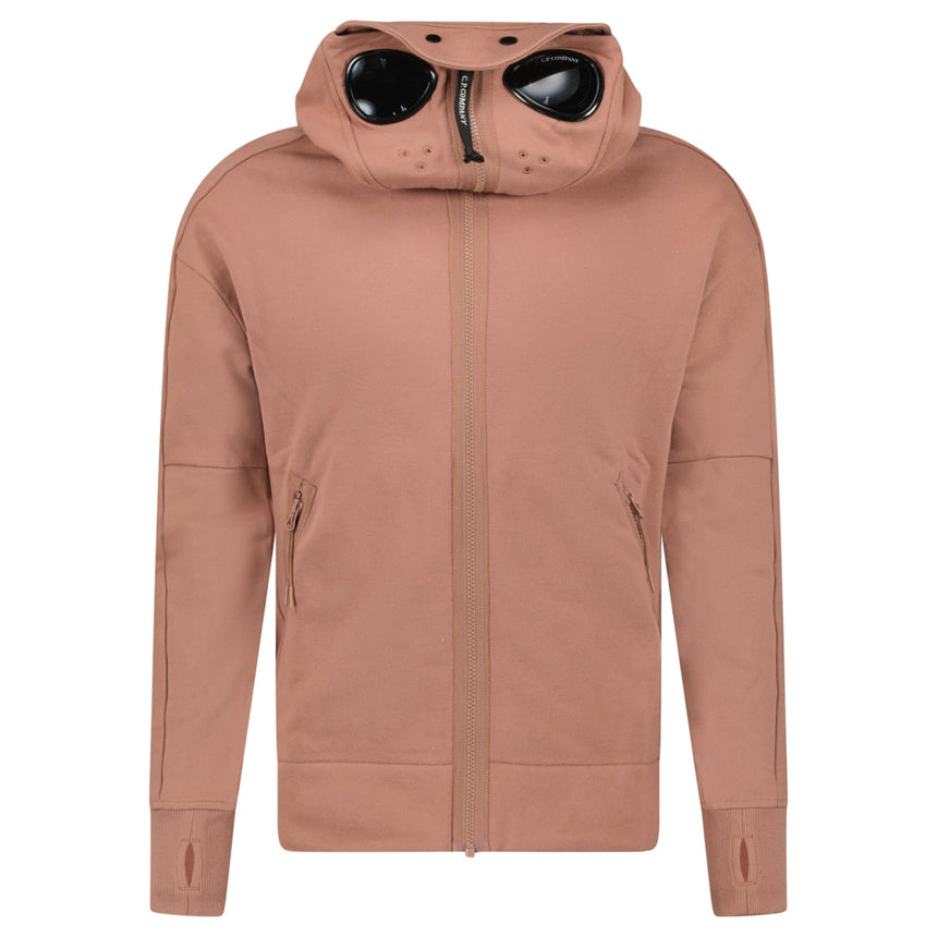 CP Company Hooded Explorer Goggle Zip Up Sweatshirt Light Brown - Boinclo - Outlet Sale Under Retail
