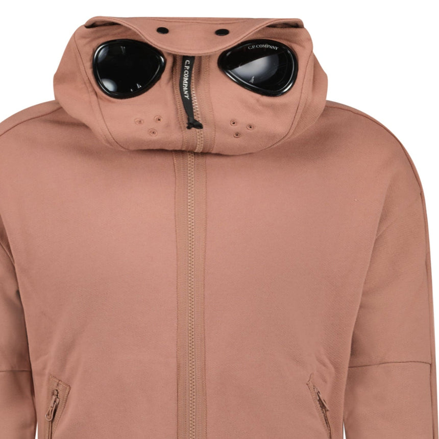 CP Company Hooded Explorer Goggle Zip Up Sweatshirt Light Brown - Boinclo - Outlet Sale Under Retail