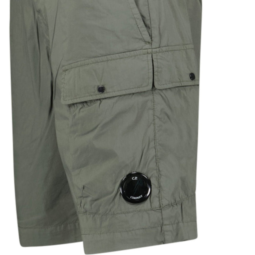 CP Company Ivy Green Stretch Sateen Cargo Shorts - Boinclo - Outlet Sale Under Retail