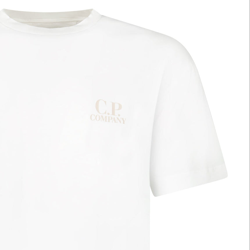 CP Company Jersey Short Sleeve Logo T-Shirt in Gauze White - Boinclo - Outlet Sale Under Retail