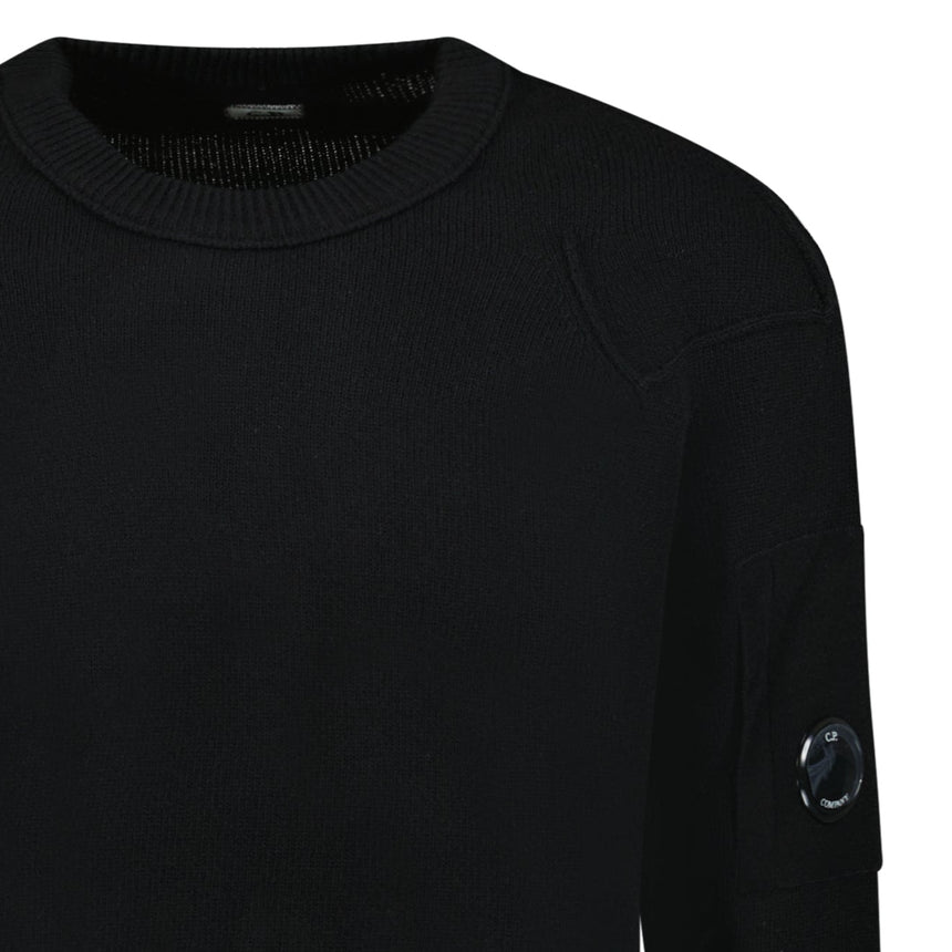 CP Company Lambswool GRS Crew Neck Full Knit Black - Boinclo - Outlet Sale Under Retail