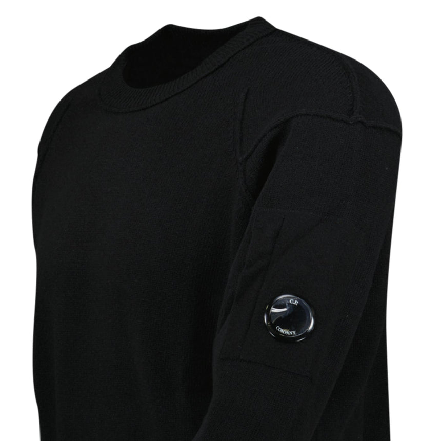 CP Company Lambswool GRS Crew Neck Full Knit Black - Boinclo - Outlet Sale Under Retail