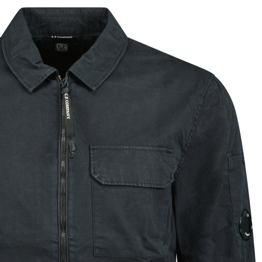 CP Company Lens Zip - Up Overshirt Black - Boinclo - Outlet Sale Under Retail