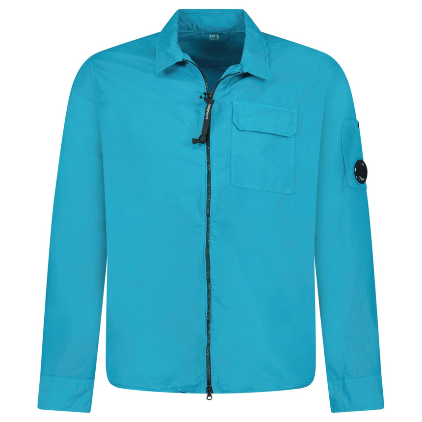 CP Company Lens Zip-Up Overshirt in Ink Blue - Boinclo - Outlet Sale Under Retail
