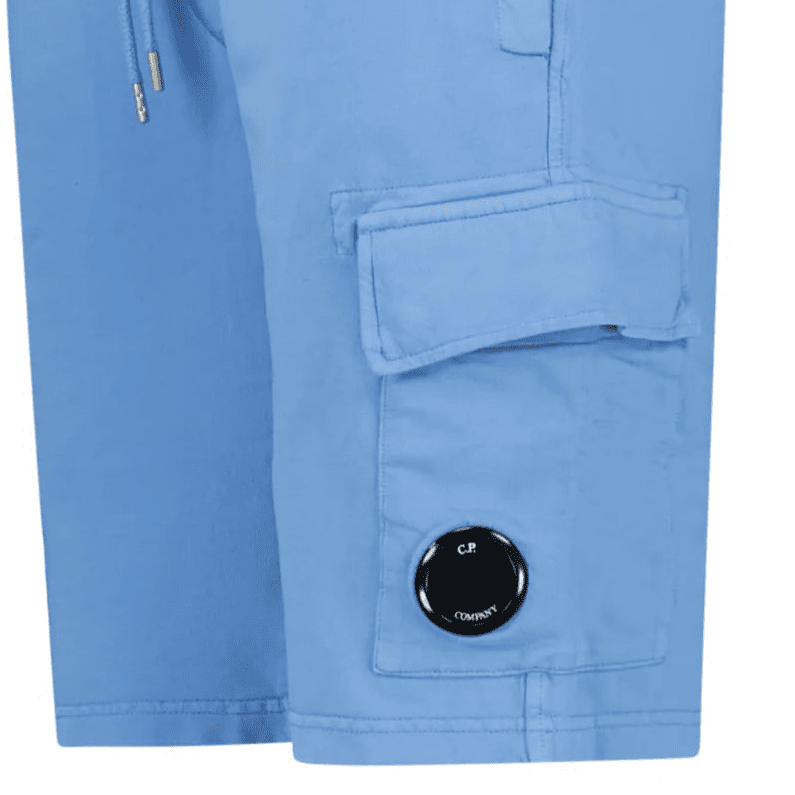 CP Company Light Fleece Lens Sweat Shorts Pacific Coast Blue - Boinclo - Outlet Sale Under Retail