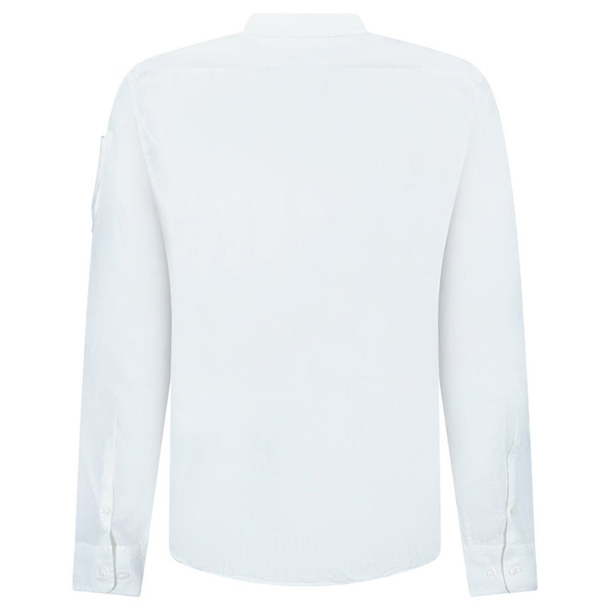 CP Company Linen Lens Safari Shirt in White - Boinclo - Outlet Sale Under Retail