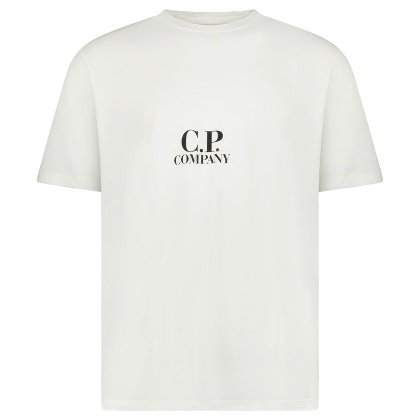 C.P. Company Logo - Print Jersey T-Shirt in White - Boinclo - Outlet Sale Under Retail