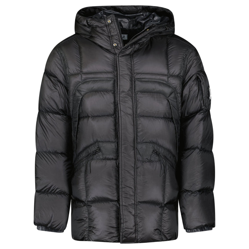 CP Company Long D.D. Shell Lens Down Jacket Black - Boinclo - Outlet Sale Under Retail