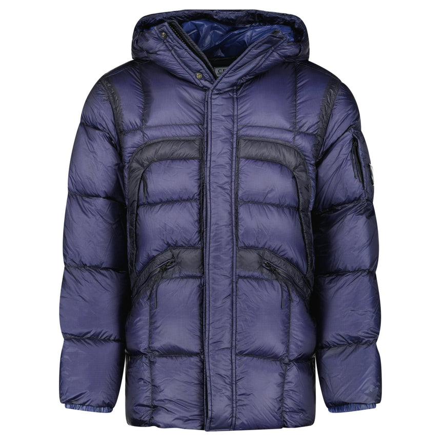 CP Company Long D.D. Shell Lens Down Jacket Estate Blue - Boinclo - Outlet Sale Under Retail