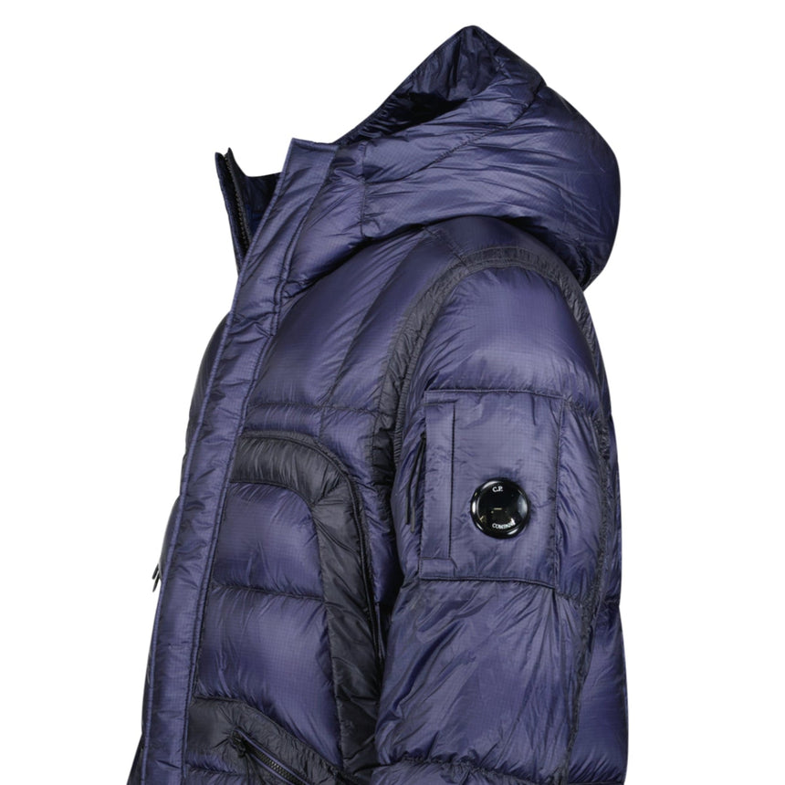 CP Company Long D.D. Shell Lens Down Jacket Estate Blue - Boinclo - Outlet Sale Under Retail