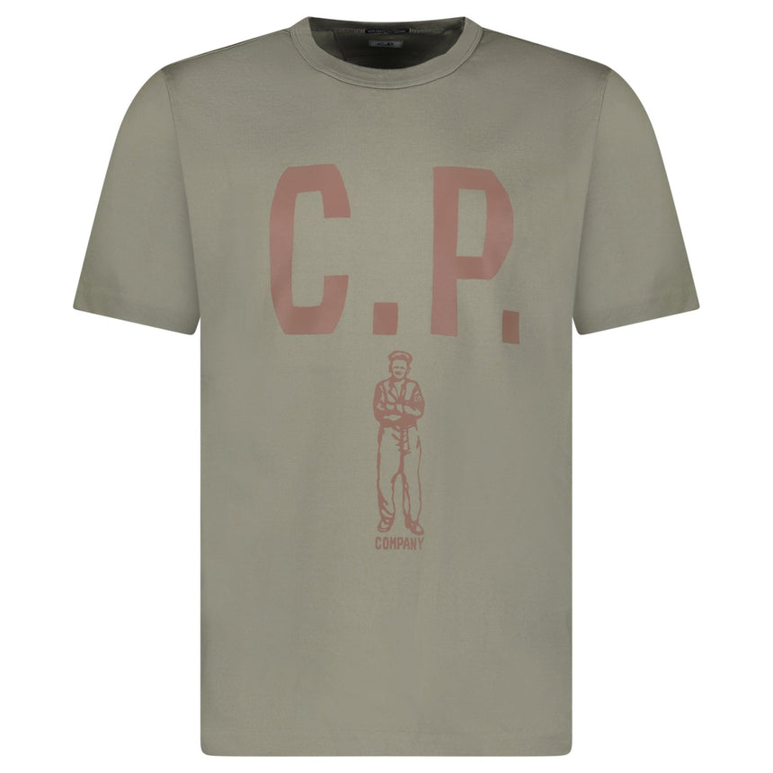 CP Company Mercerized 30/2 Jersey Sailor T-Shirt in Fallen Rock - Boinclo - Outlet Sale Under Retail