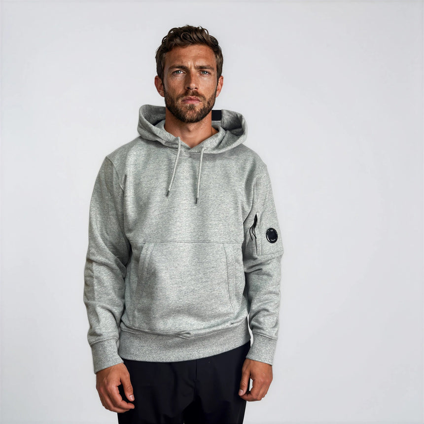 CP Company Micro Lens Diagonal Raised Hoodie Grey Stone - Boinclo - Outlet Sale Under Retail