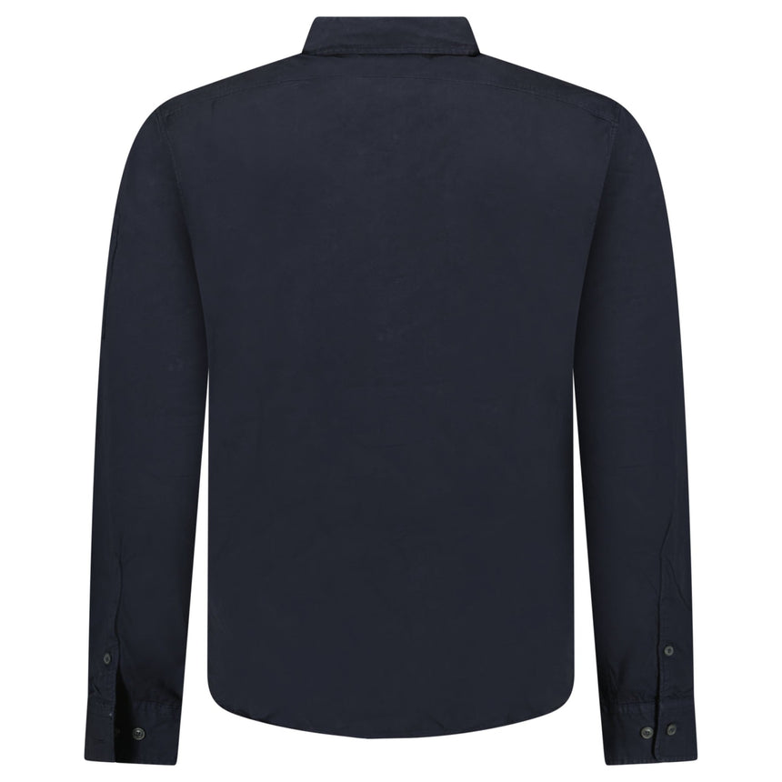 CP Company Organic Gabardine Long Sleeve Lens Overshirt in Navy Blue - Boinclo - Outlet Sale Under Retail