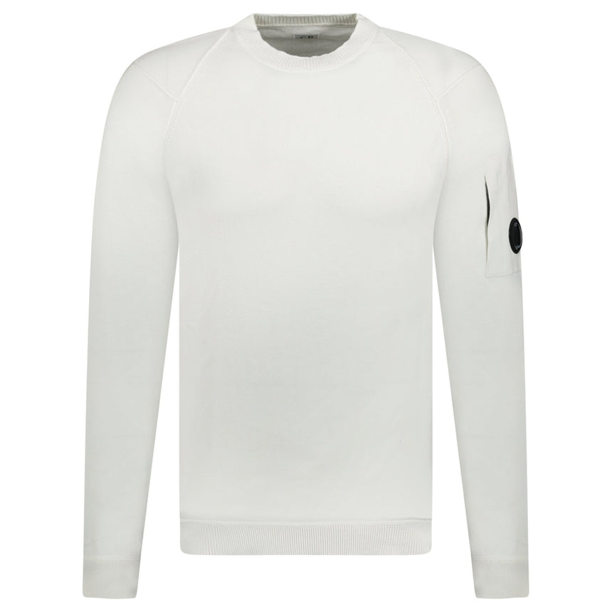 CP Company Sea Island Knitted Lens Sweatshirt White - Boinclo - Outlet Sale Under Retail