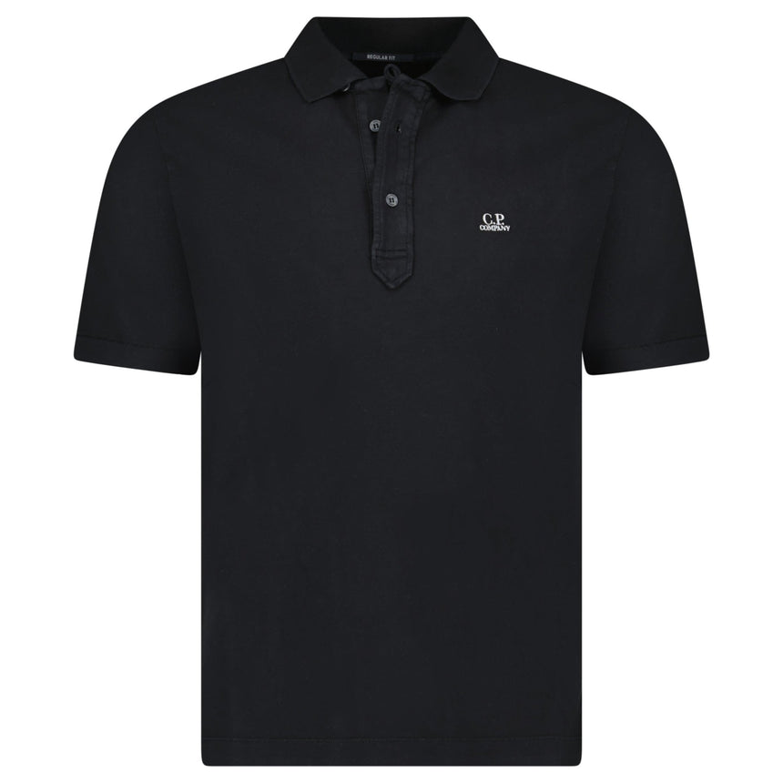 CP Company Short Sleeve Jersey 1020 Polo - Shirt Black - Boinclo - Outlet Sale Under Retail