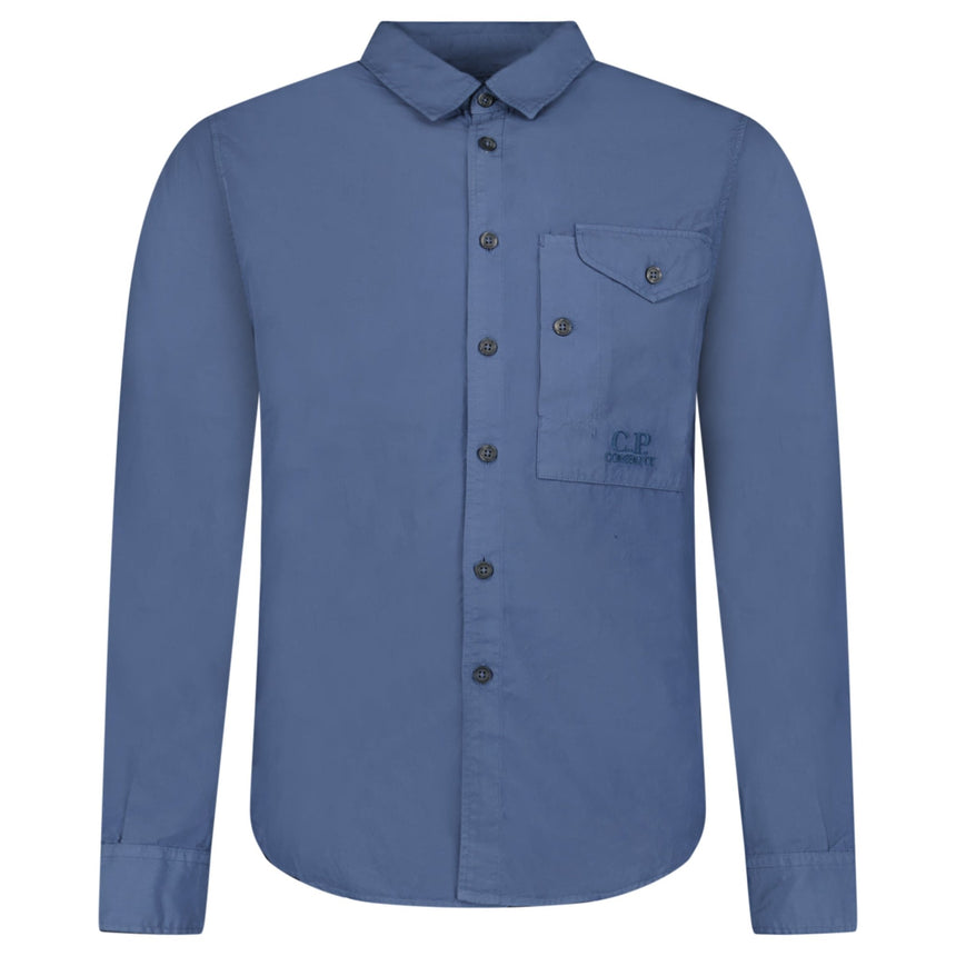 C.P. Company Solid Colour Shirt in Blue - Boinclo - Outlet Sale Under Retail