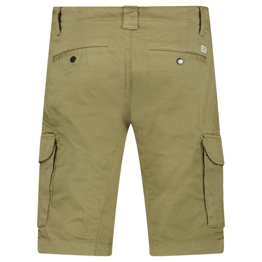CP Company Stretch Sateen Cargo Lens Shorts Dried Herb - Boinclo - Outlet Sale Under Retail