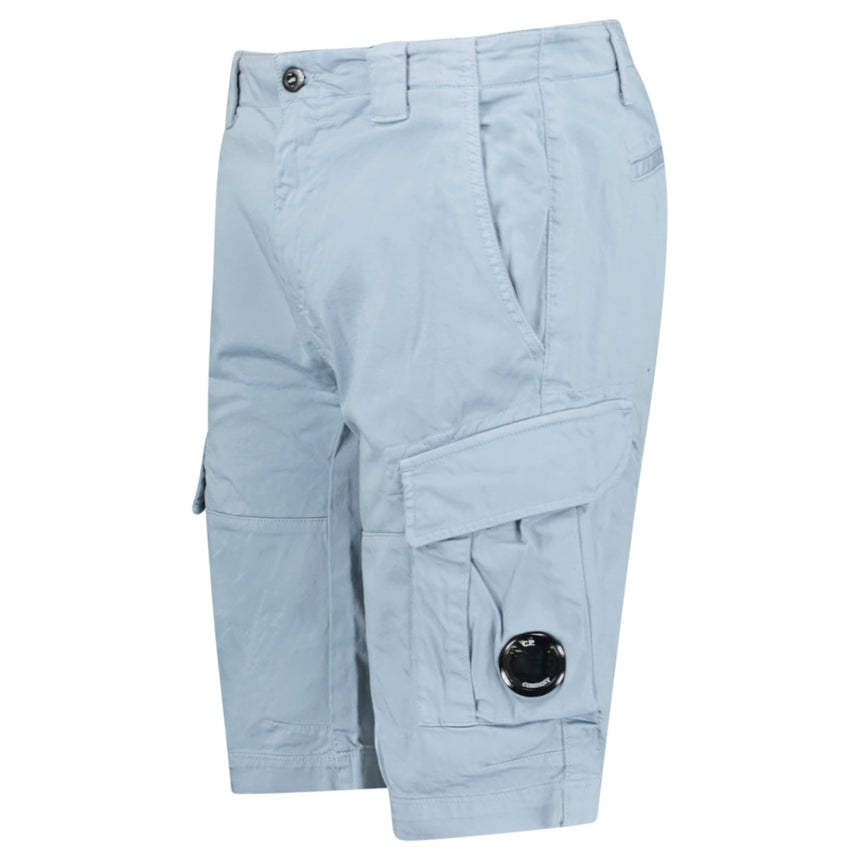 CP Company Stretch Sateen Cargo Lens Shorts in Silver Blue - Boinclo - Outlet Sale Under Retail