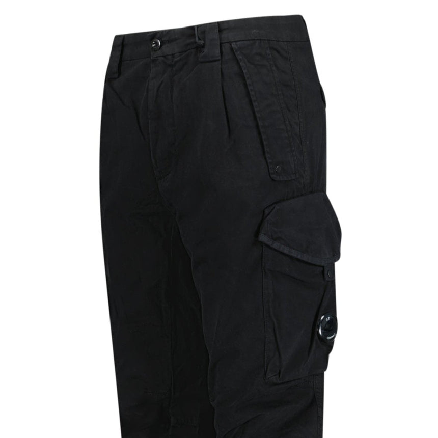CP Company Stretch Sateen Utility Cargo Lens Pants Black - Boinclo - Outlet Sale Under Retail