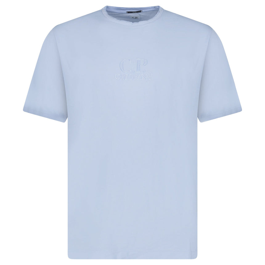 CP Company Tacting Embroidery Logo Polo T-Shirt Cerulean Blue - Boinclo - Outlet Sale Under Retail