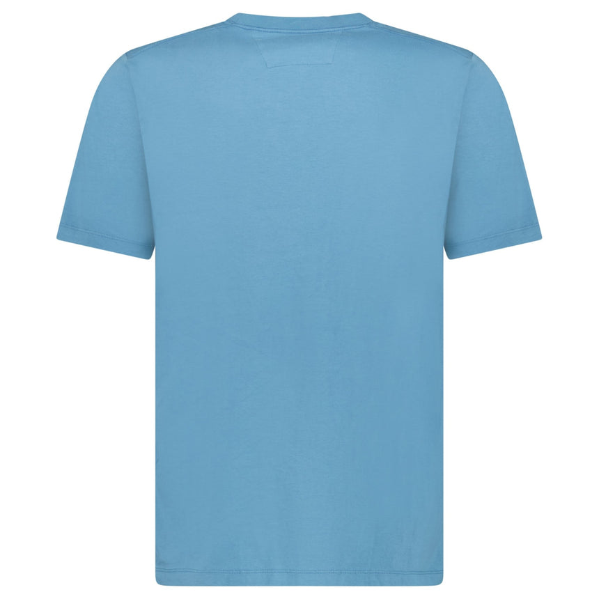 CP Company Text Logo T-Shirt in Aegean Blue - Boinclo - Outlet Sale Under Retail