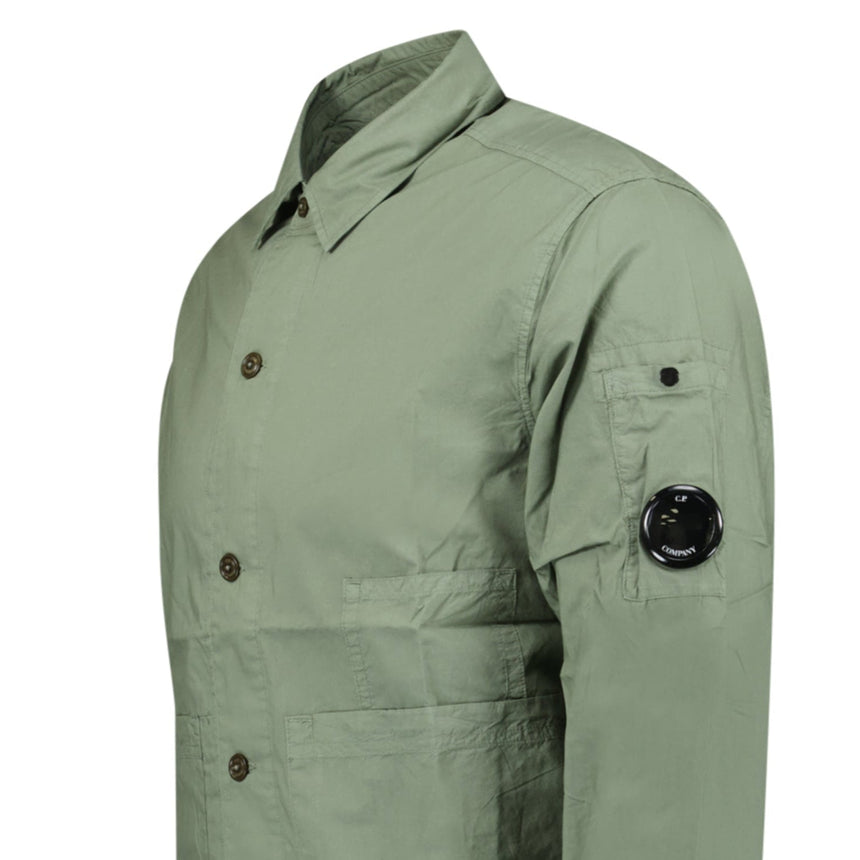 CP Company Thyme Green Lens Popeline Over - Shirt - Boinclo - Outlet Sale Under Retail