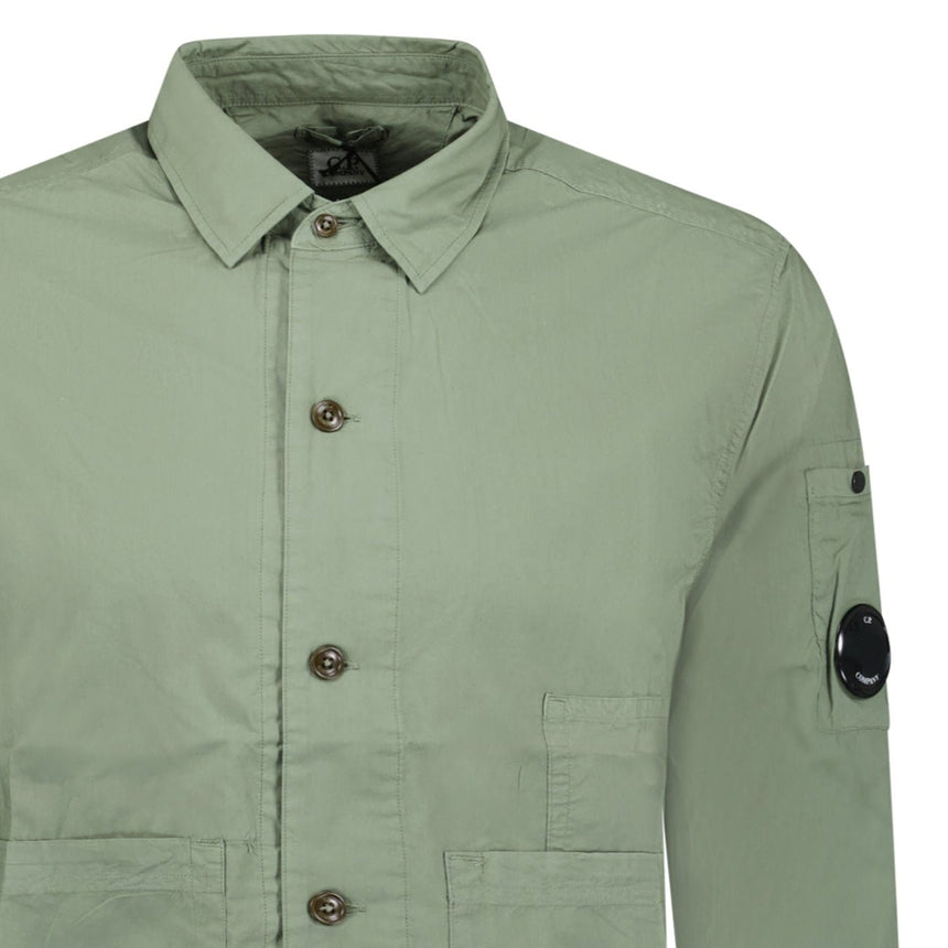 CP Company Thyme Green Lens Popeline Over - Shirt - Boinclo - Outlet Sale Under Retail