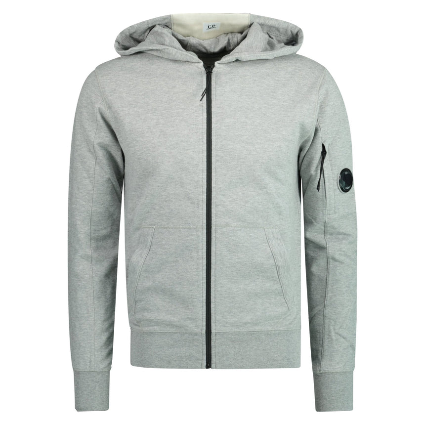 CP Company Light Fleece Lens Zip Hoodie Grey