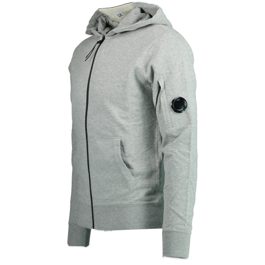 CP Company Light Fleece Lens Zip Hoodie Grey