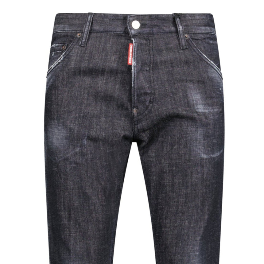DSquared2 'Cool Guy' Felt Logo Slim Fit Jeans Black - Boinclo - Outlet Sale Under Retail