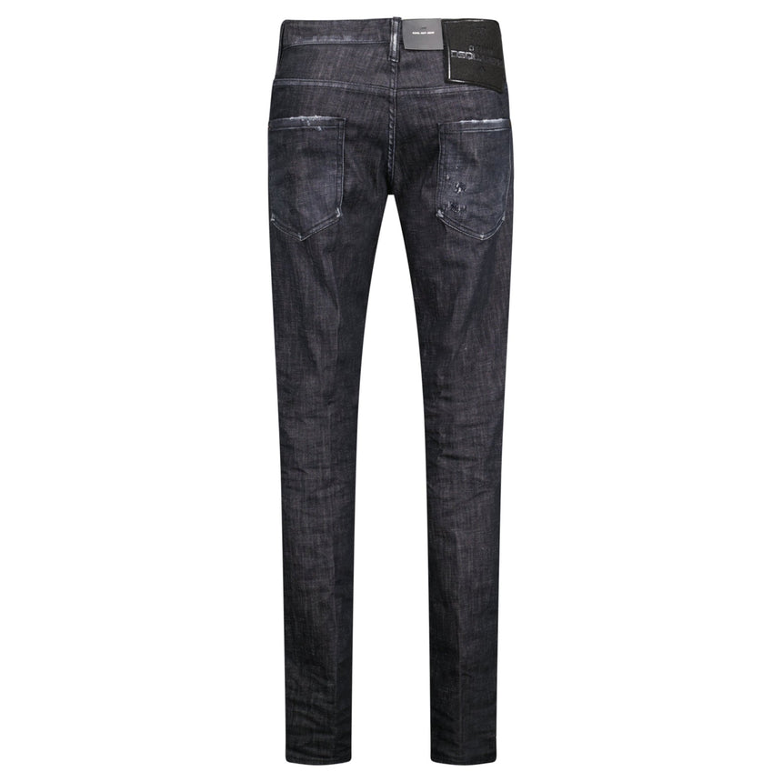 DSquared2 'Cool Guy' Felt Logo Slim Fit Jeans Black - Boinclo - Outlet Sale Under Retail